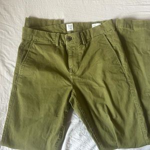Olive green khaki long skinny pants from GAP